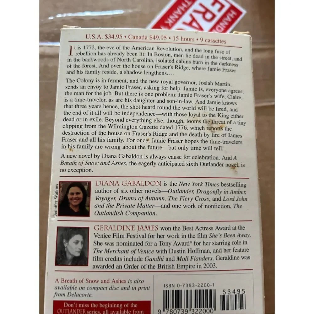 A Breath of Snow & Ashes by Diana Gabaldon Abridged